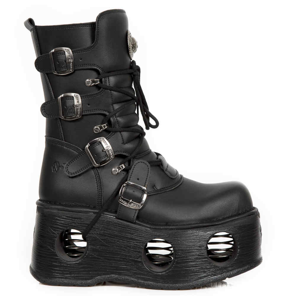 New Rock M.373 VC2 Metal Gothic Vegan boot with plateau and New Rock M.373 VC2 Metal Gothic Vegan boot with plateau and